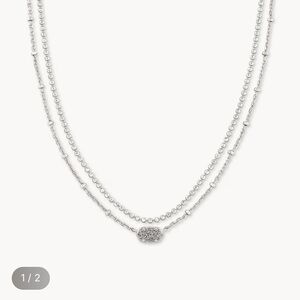 NWT Kendra Scott Silver Layered Pendant Necklace